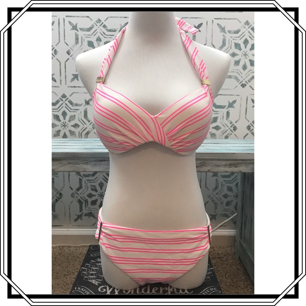 Victoria Secret Pink/White Bikini NWOT